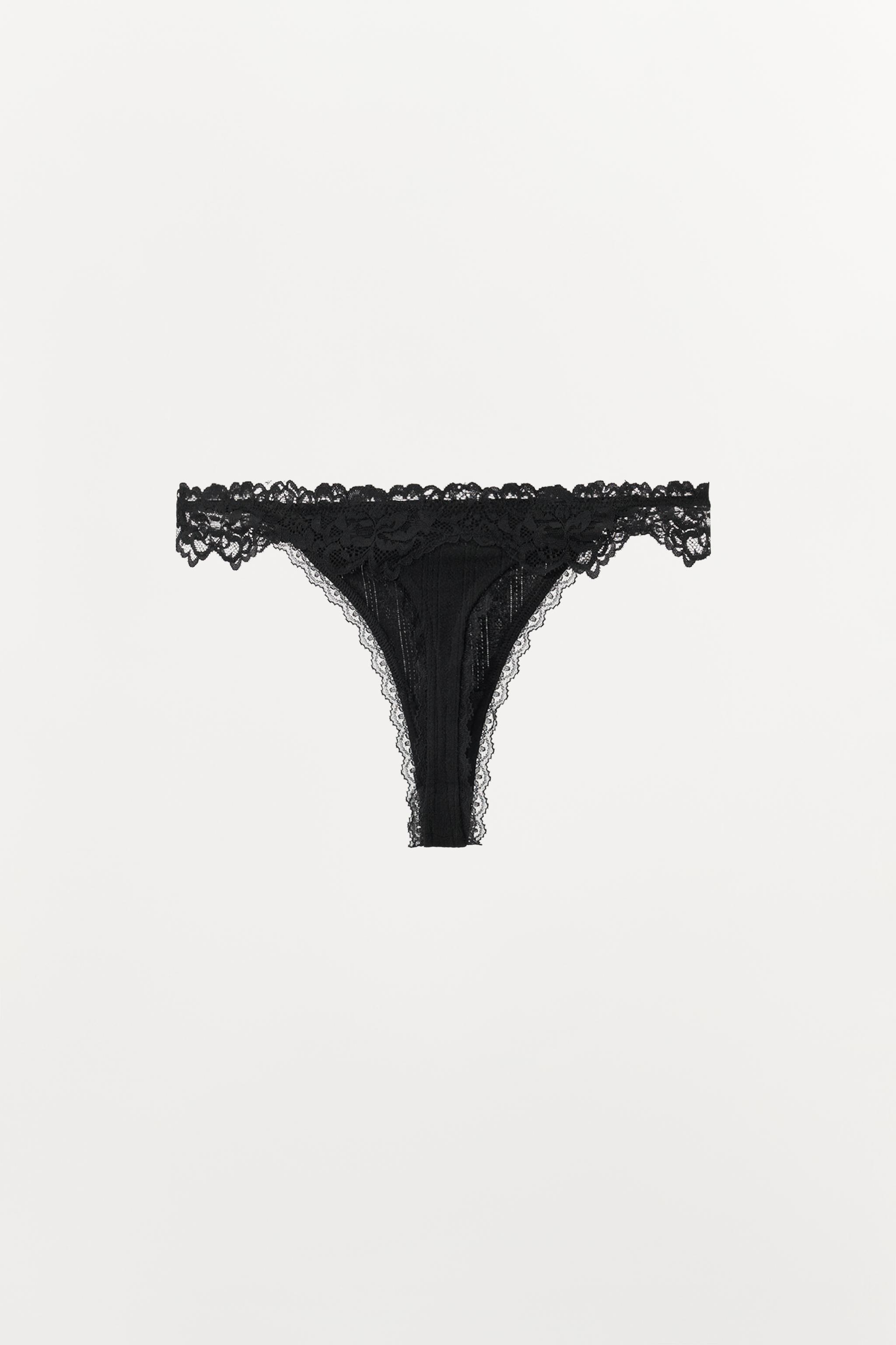 POINTELLE LACE THONG